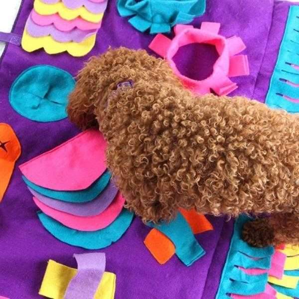 Dog Snuffle Mat for Treats & Dry Food – Foldable Interactive Foraging Mat for Dogs