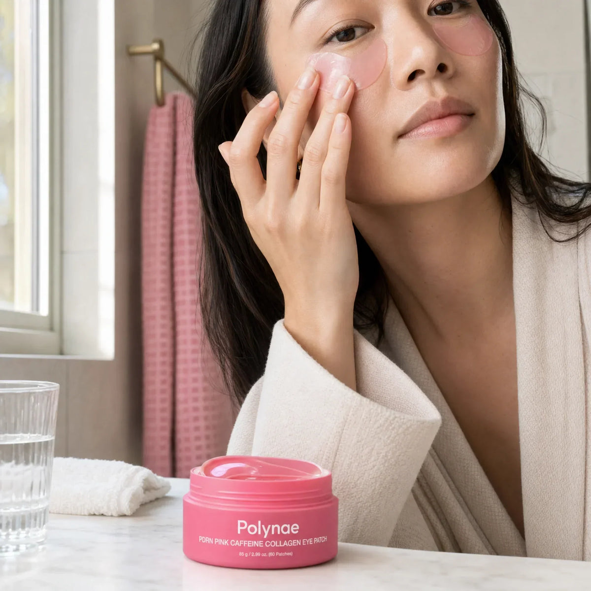 Medicube PDRN Pink Caffeine Collagen Eye Patch – Hydrating & Firming Under-Eye Care, 60 Patches