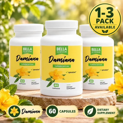 Bella All Natural Damiana 60 Ct Capsules - 1 to 3 Pack