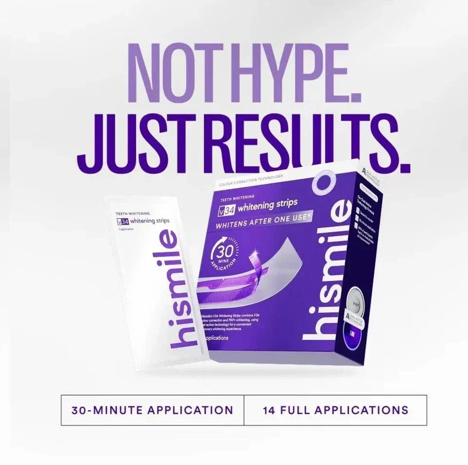 Hismile V34 Whitening Strips, Teeth WhiteningStrips, Purple Tooth Whitening