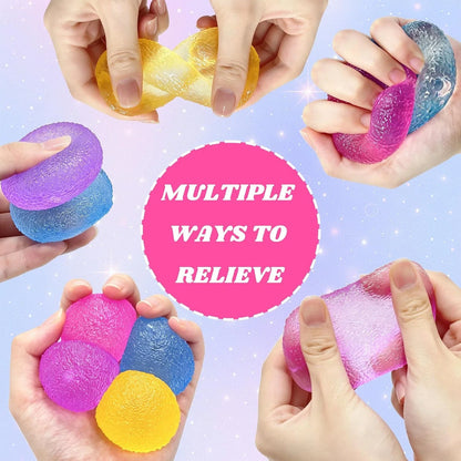 4PCS Gumdrop Squishy Toys Mini, Sweet Gel Candy Stress Ball, Sensory Squeeze Toy