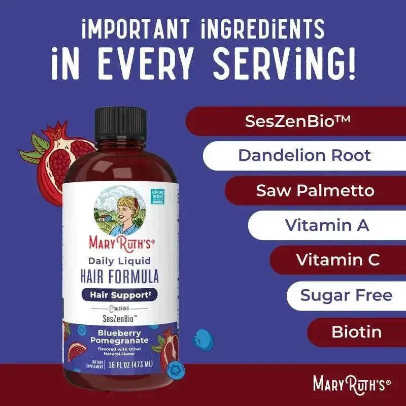 MaryRuth’s Advanced Hair Care Bundle – Daily Liquid Hair Formula 16 oz & Hair