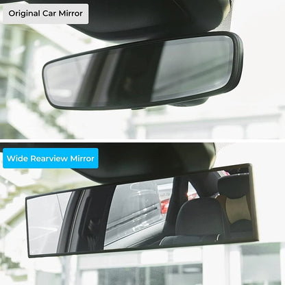 JOYTUTUS Rear View Mirror, Universal 11.81 Inch Panoramic Convex Interior Clip-o