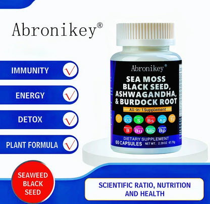 Sea Moss Supplement 60 Caps - Immune Boost + Gut Health | Premium Natural Sea Moss