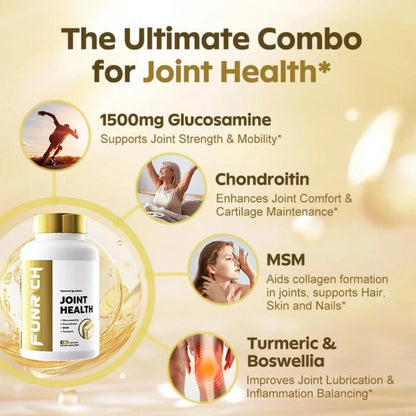 FUNRICH Joint Health Supplement 120ct Glucosamine Chondroitin MSM Turmeric New