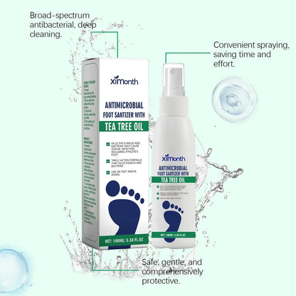 Antimicrobial Foot Sanitizer Spray with Tea Tree Oil – Odor Control & Daily Foot Care, 100ml
