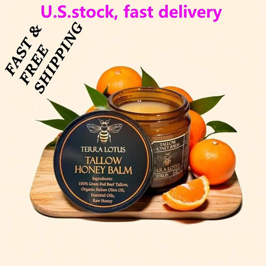 Terra Lotus organic Beef Tallow Balm with Raw Honey Citrus Moisturizing Cream
