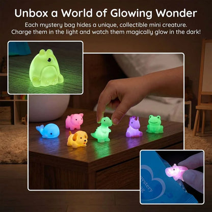 10 Pcs Mystery Blind Bags Glow in Dark Mini Animal Figures Resin Toys