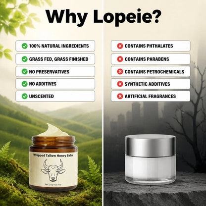 Lopeie Whipped Tallow Honey Balm | 4.23oz All-Natural Moisturizer for Dry Skin