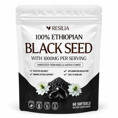 1-5 Pack Resilia Ethiopian Black Seed Oil 1000MG  Organic Natural 60 Softgels