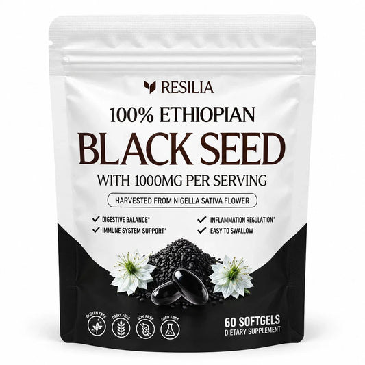1-5 Pack Resilia Ethiopian Black Seed Oil 1000MG  Organic Natural 60 Softgels