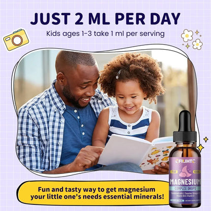 Kids Magnesium Liquid Drops-Magnesium Glycinate Liquid for Kids L-Threonate