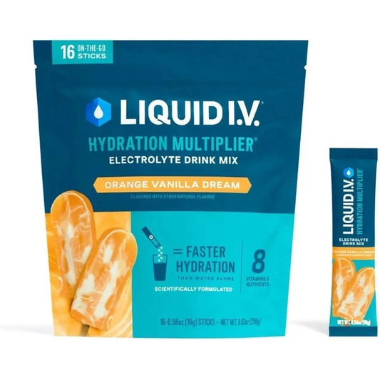 Liquid IV Multiplier Hydration Drink Mix Orange Vanilla Dream 16 Servings