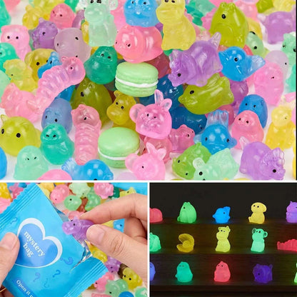 10 Pcs Mystery Blind Bags Glow in Dark Mini Animal Figures Resin Toys