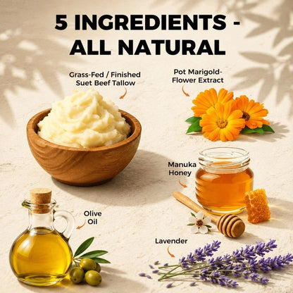 Lopeie Whipped Tallow Honey Balm | 4.23oz All-Natural Moisturizer for Dry Skin