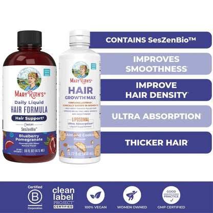 MaryRuth’s Advanced Hair Care Bundle – Daily Liquid Hair Formula 16 oz & Hair