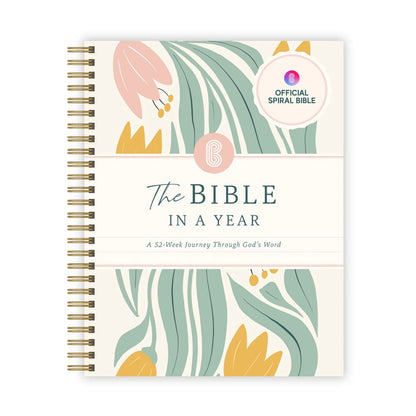 Official Spiral Bible in a Year, 52 Week Study Guide 8.5 X 11, Floral