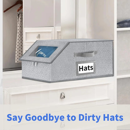 Stackable Hat Storage for Baseball Caps - Hat Organizer with Clear Window