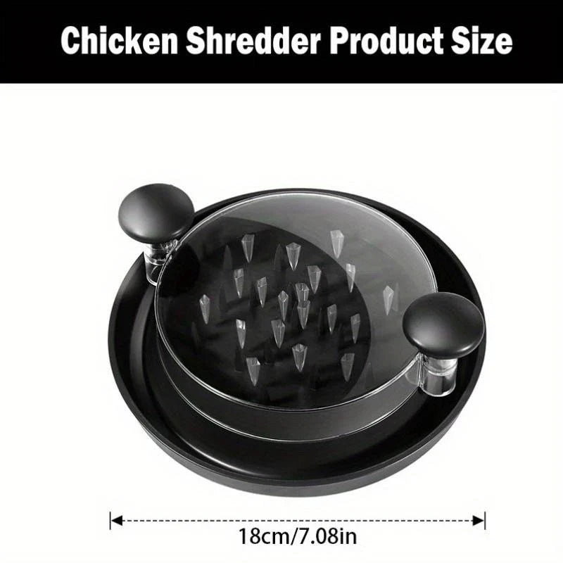 Chicken Shredder Rotating Meat Chopper with Clear Cover Anti Slip Kitchen Tool