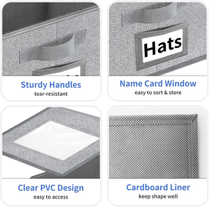 Stackable Hat Storage for Baseball Caps - Hat Organizer with Clear Window
