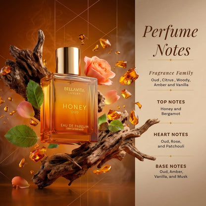 Bellavita Luxury Honey Oud Eau de Parfum | 100 ml (3.4 3.38 Fl Oz (Pack of 1)