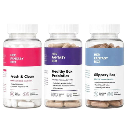Women Wellness 3‑Bottle Set Probiotics Suppositories Herbal Capsules 120ct