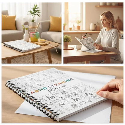 ADHD Cleaning Planner for Adults, Schedule and Letter, White
