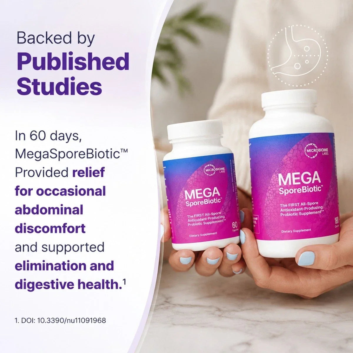 Microbiome Labs MegaSporeBiotic Probiotics 60 Capsules, Gut-Digestive Wellness