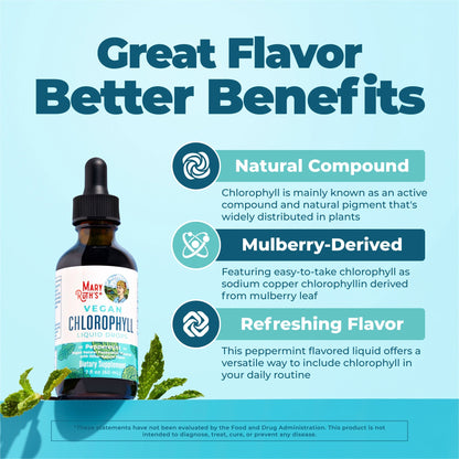 MaryRuth’s Vegan Liquid Chlorophyll Drops – Peppermint, 50mg per Serving – 2 fl oz